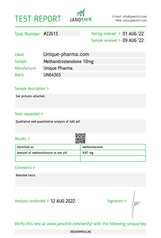 DIANABOL UNIQUE PHARMA (METHANDIENONE)