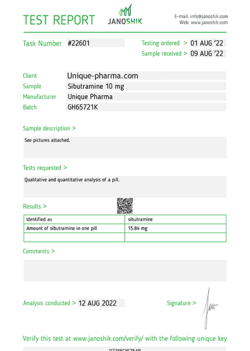 SIBUTRAMINE UNIQUE PHARMA