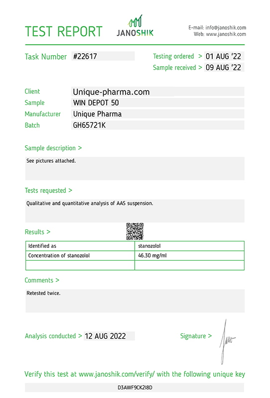 WINSTROL INJECT UNIQUE PHARMA