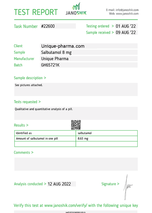 Albuterol Unique Pharma Salbutamol