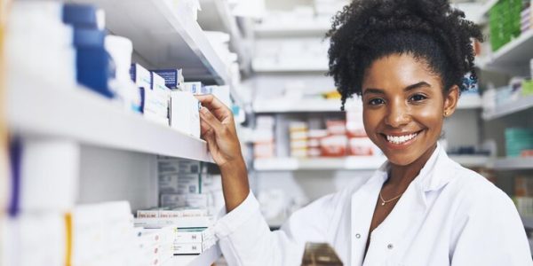pharmacy-clipboard-portrait-happy-woman-stock-count-customer-order-antibiotic-check-female-chemist-checklist-smile-inventory-medication-product-information-drugs_590464-428385